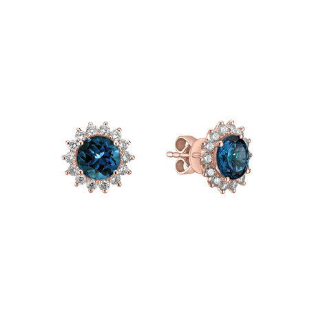 Diamond earrings with Topaz London Lilac Flower