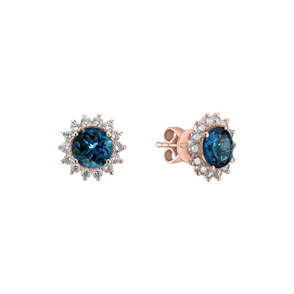 Diamond earrings with Topaz London Lilac Flower