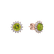 Diamond earrings with Peridot Lilac Flower3