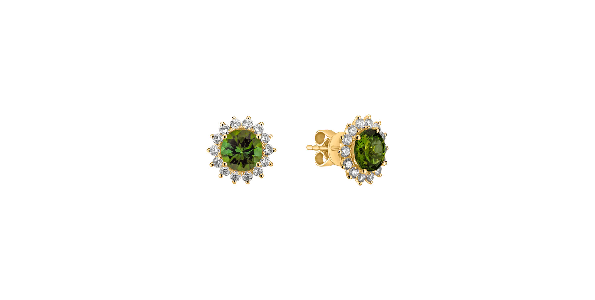 Diamond earrings with Tourmaline Stellar Hope