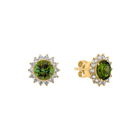 Diamond earrings with Tourmaline Stellar Hope