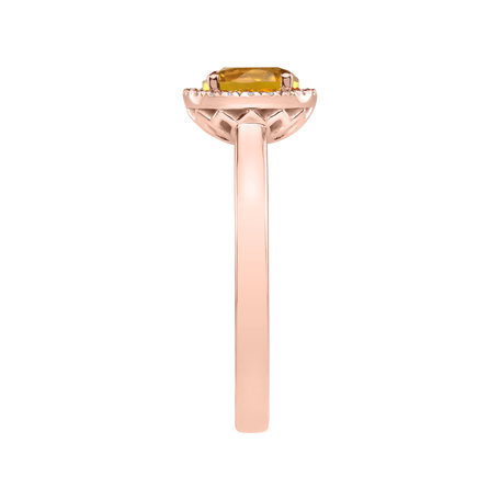 Diamond ring with Citrine Bonbon