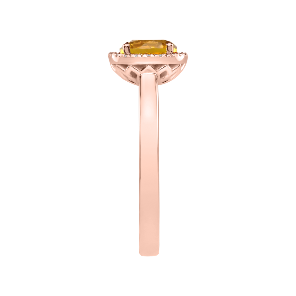 Diamond ring with Citrine Bonbon