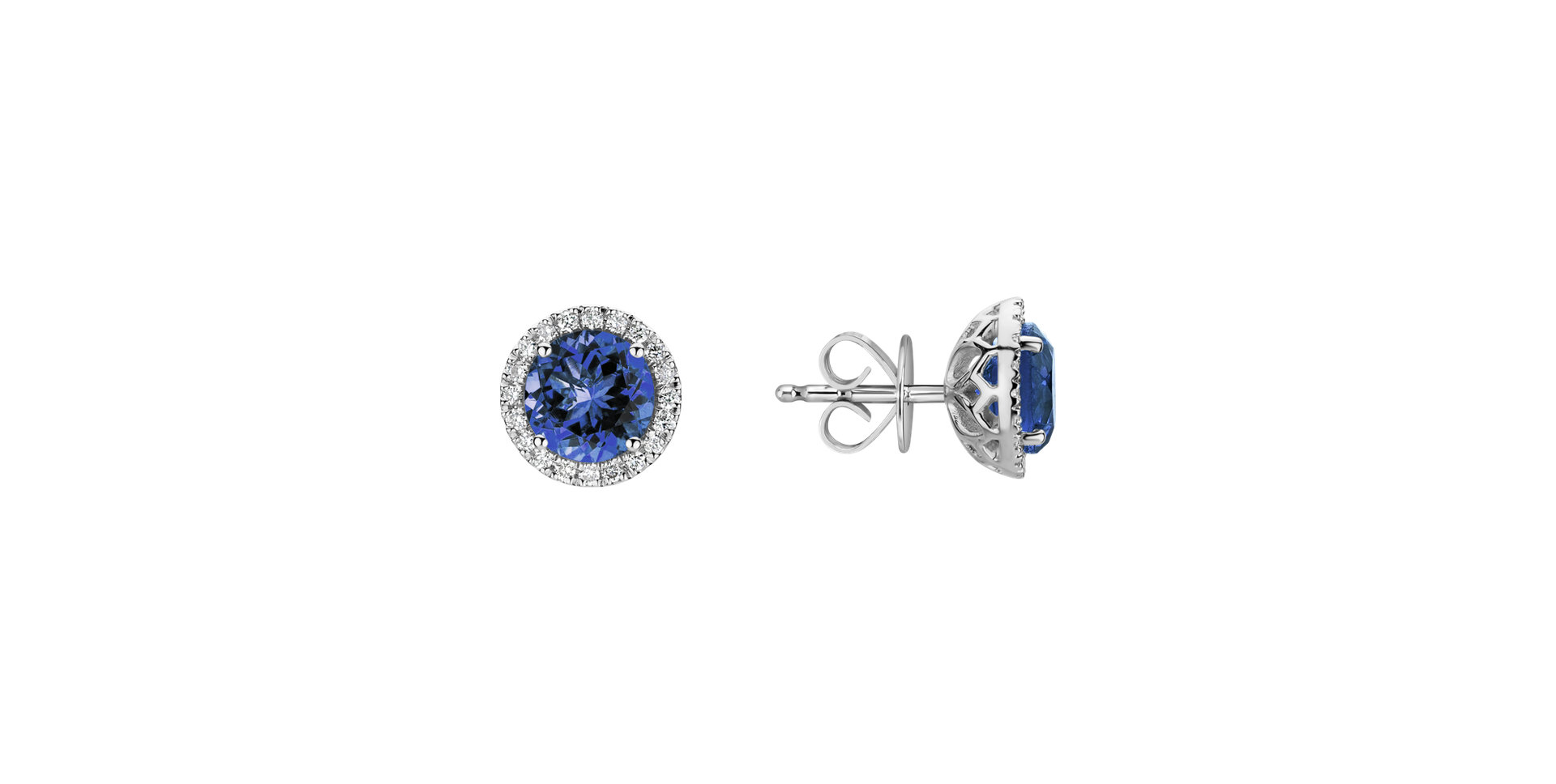 Diamond earrings with Tanzanite Eternal Sunshine