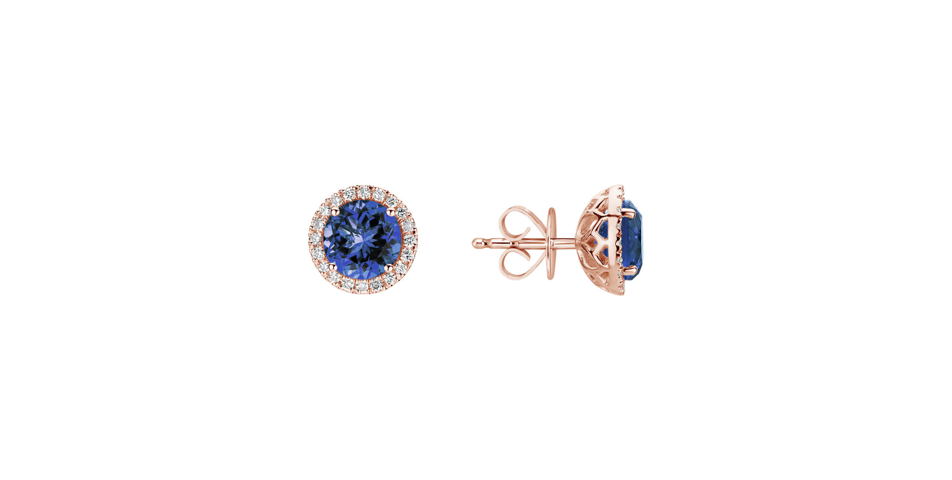 Diamond earrings with Tanzanite Eternal Sunshine