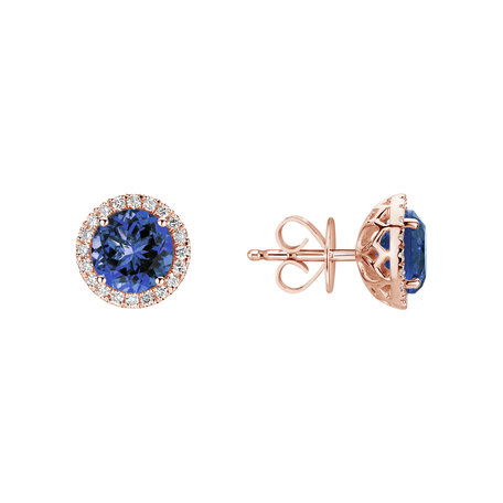 Diamond earrings with Tanzanite Eternal Sunshine