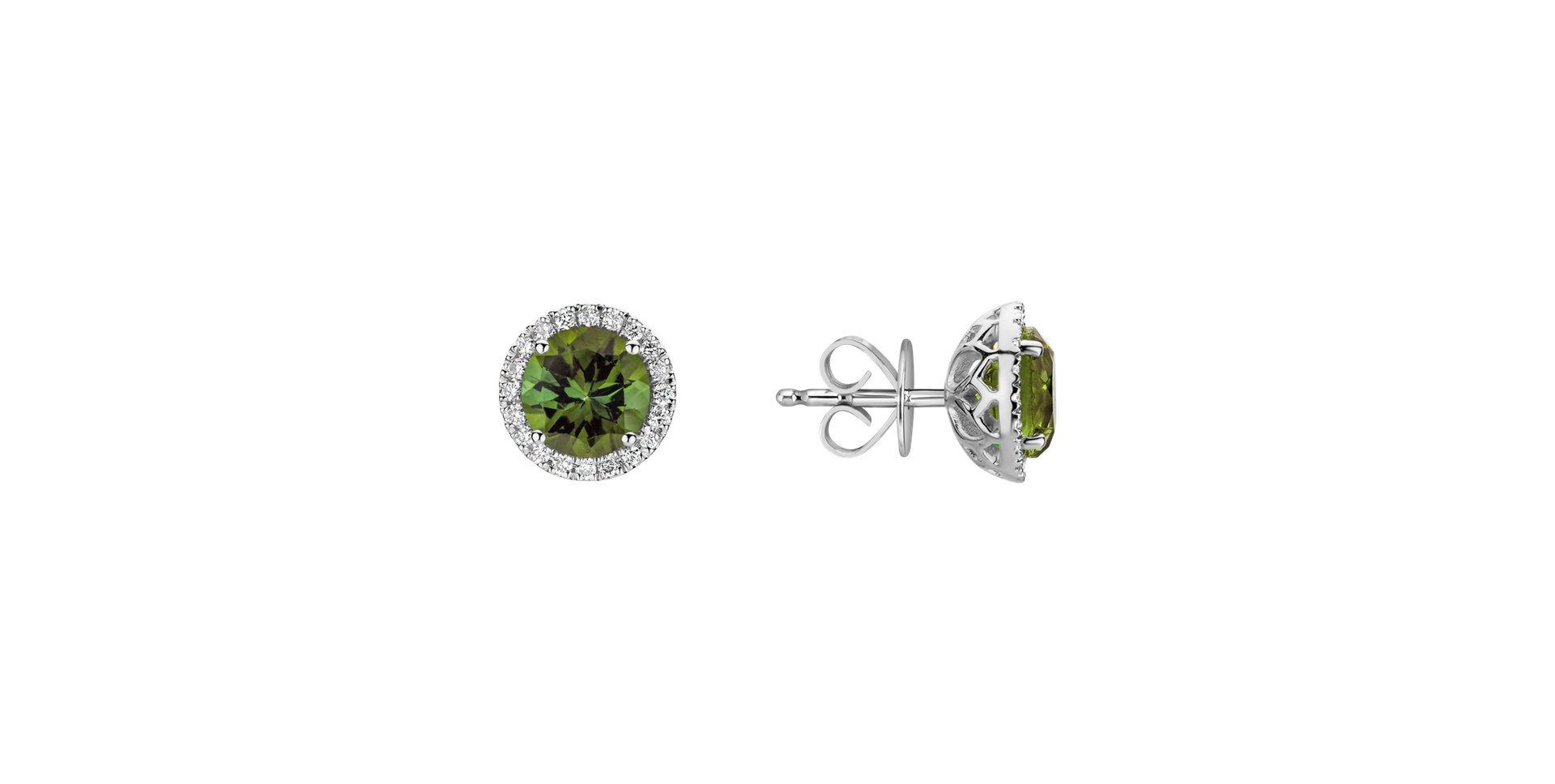 Diamond earrings with Tourmaline Eternal Sunshine