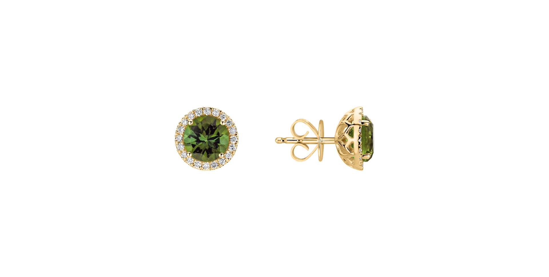 Diamond earrings with Tourmaline Eternal Sunshine