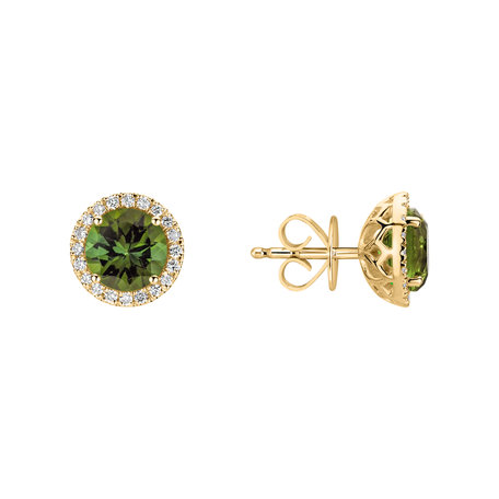 Diamond earrings with Tourmaline Eternal Sunshine