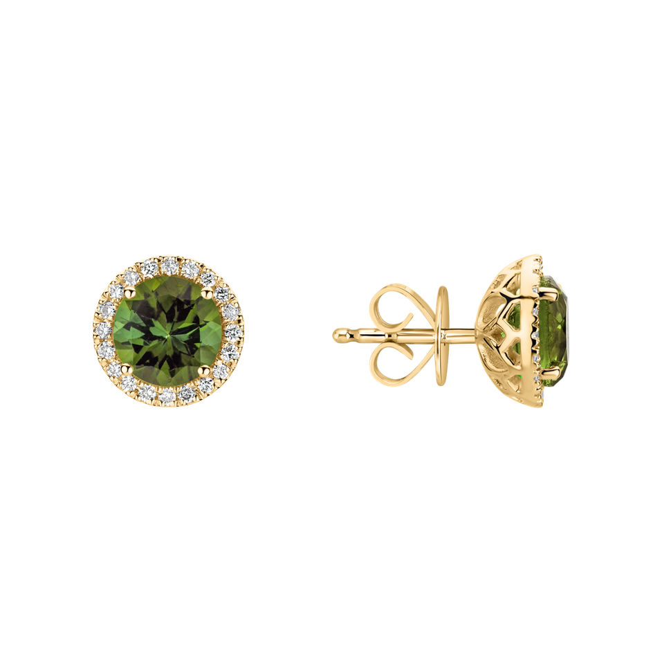 Diamond earrings with Tourmaline Eternal Sunshine