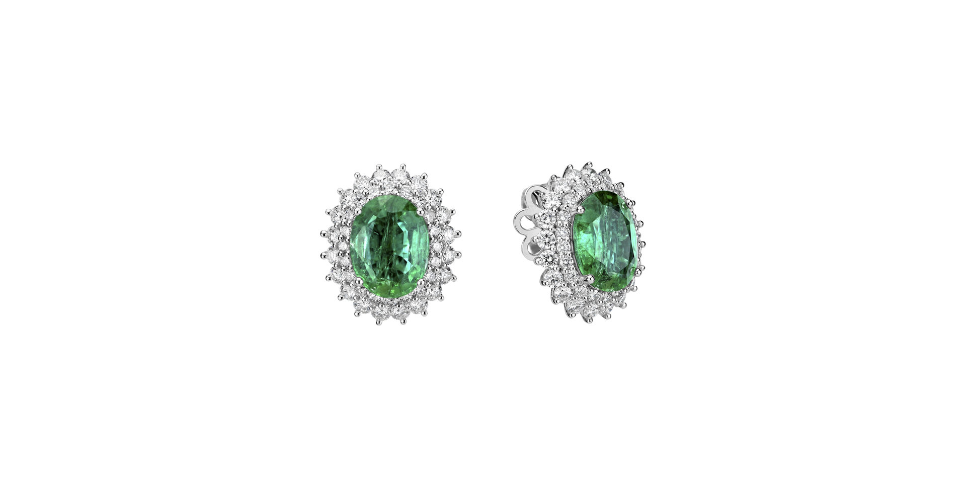 Diamond earrings with Emerald Princess Hope
