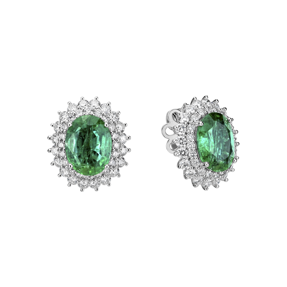 Diamond earrings with Emerald Princess Hope