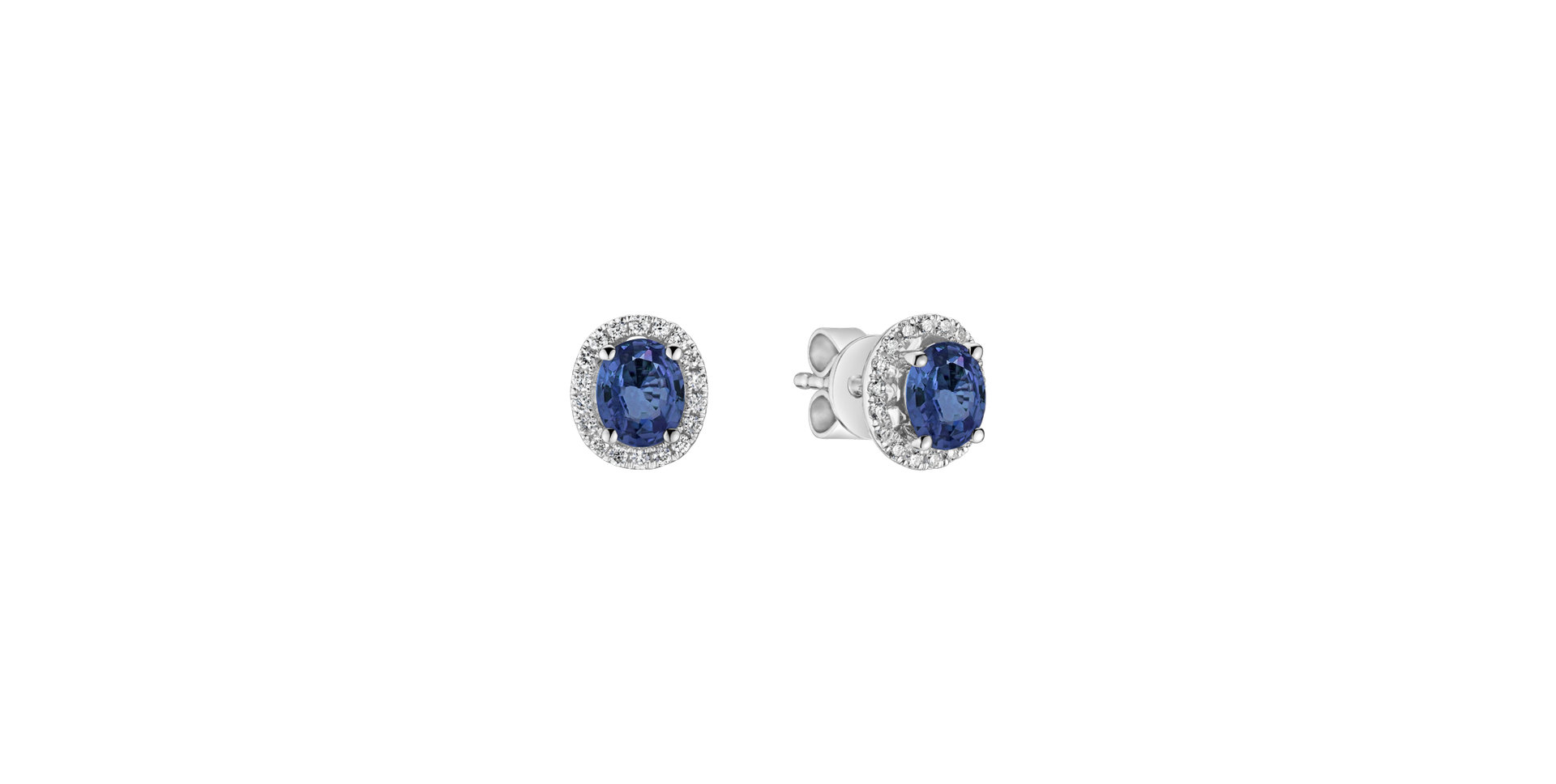 Diamond earrings with Sapphire Princess of Wales