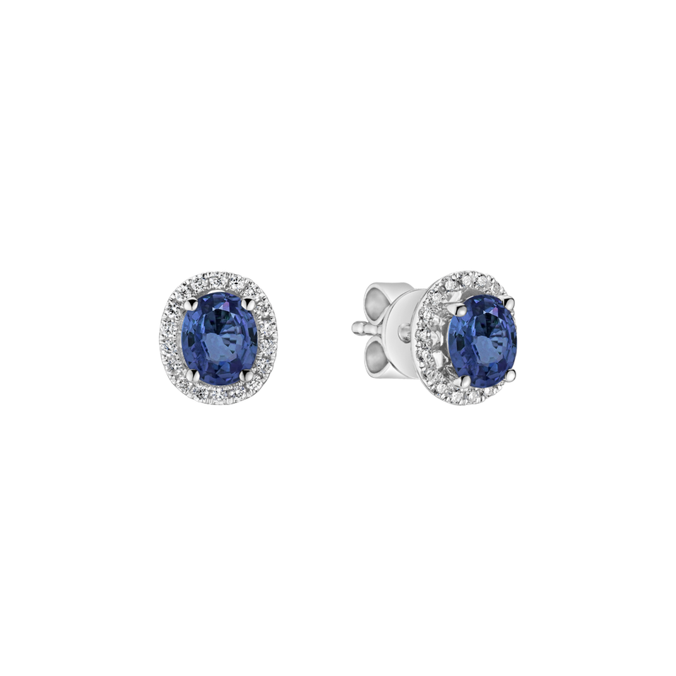 Diamond earrings with Sapphire Princess of Wales