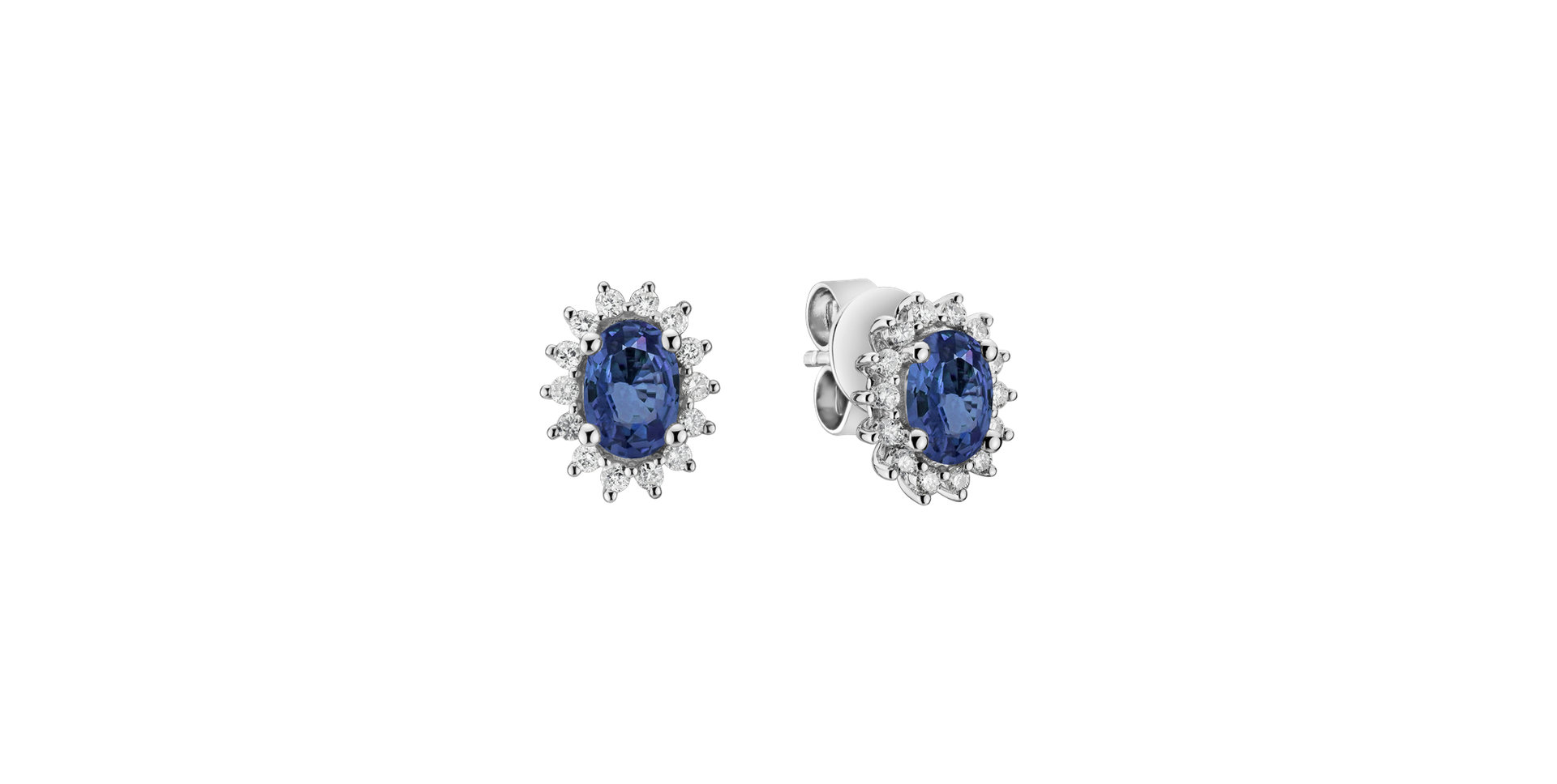 Diamond earrings with Sapphire Princess Sparkle