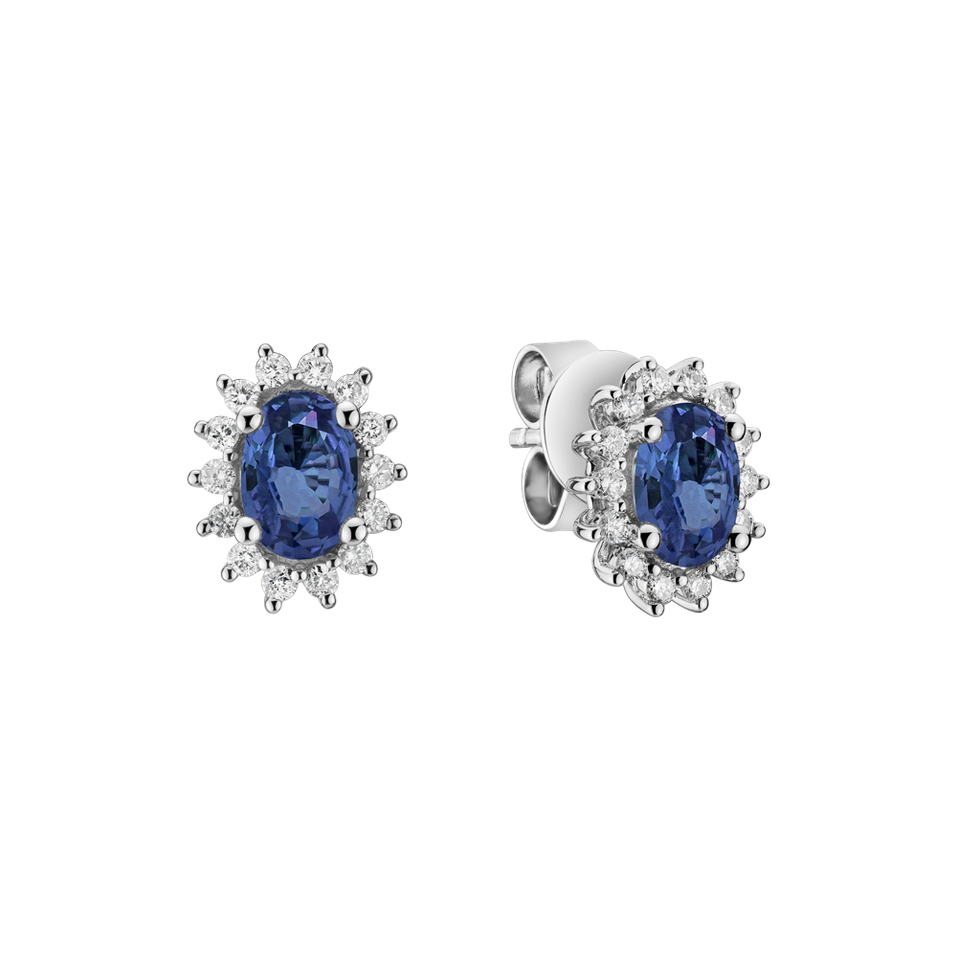 Diamond earrings with Sapphire Princess