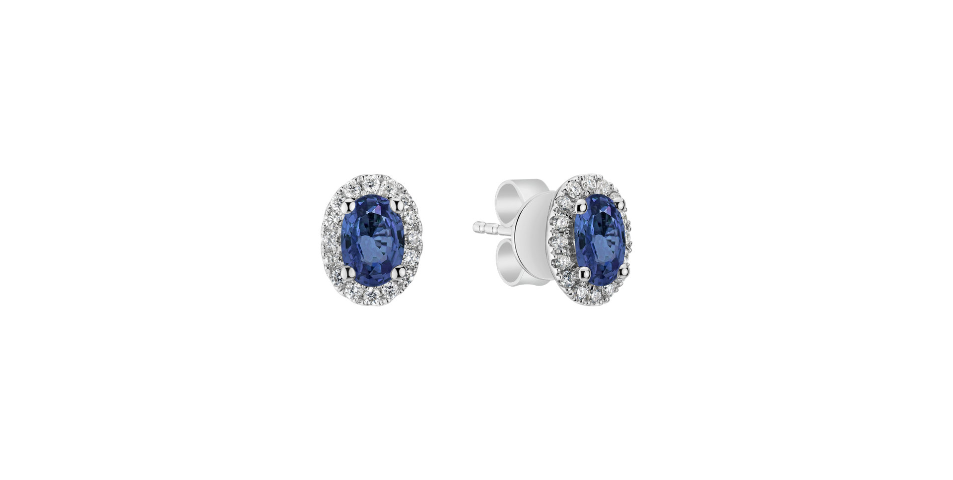 Diamond earrings with Sapphire Princess