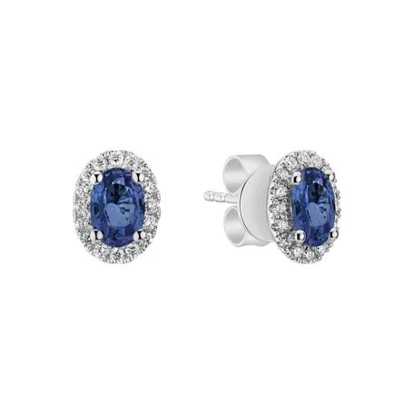 Diamond earrings with Sapphire Princess
