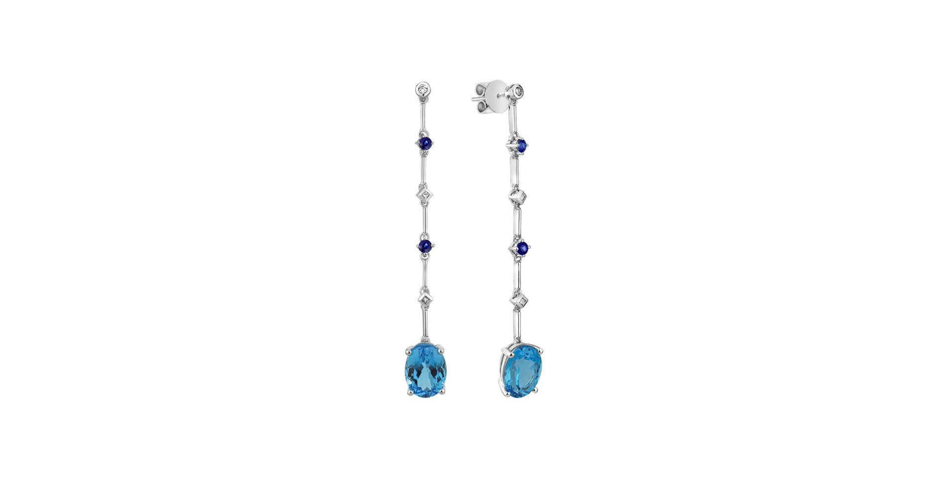 Diamond earrings, Topaz and Sapphire Alaia