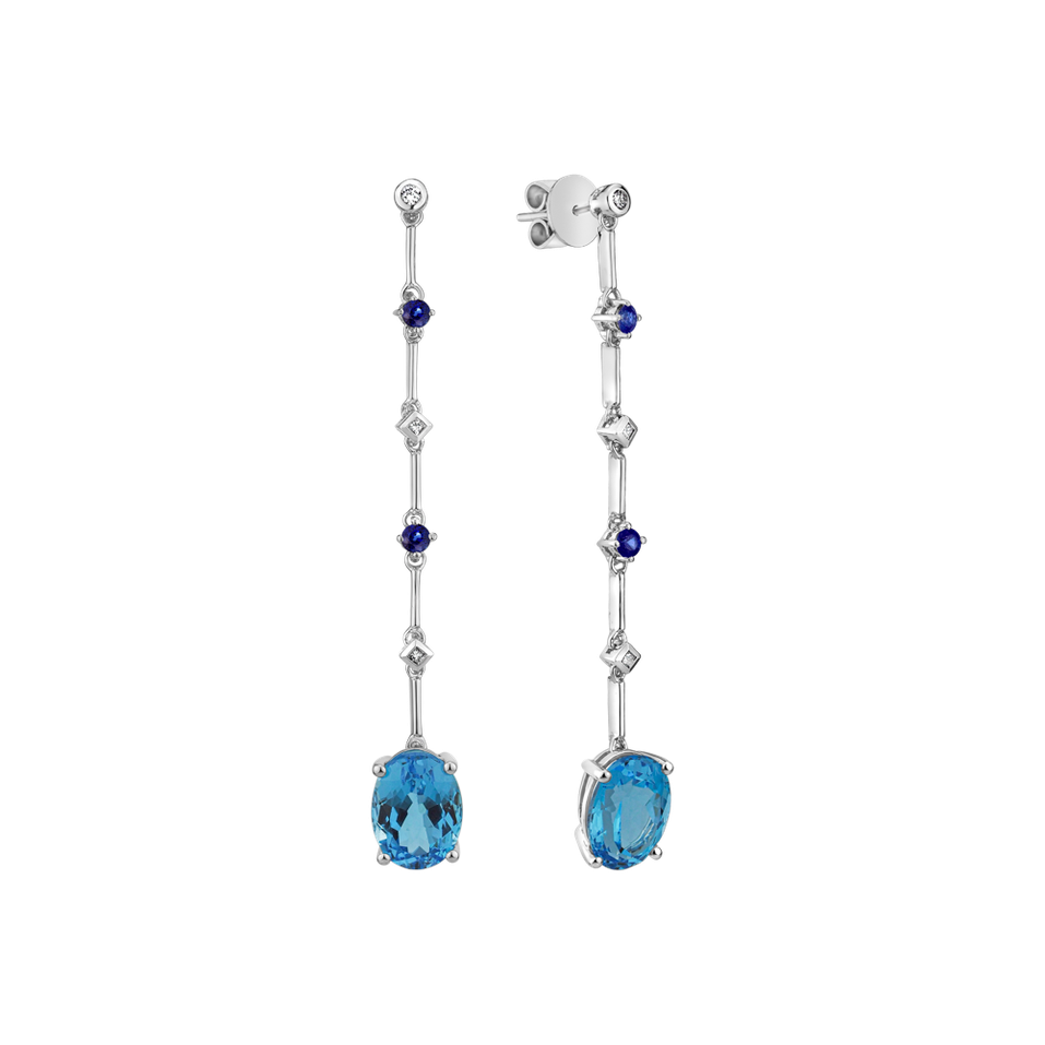 Diamond earrings, Topaz and Sapphire Alaia