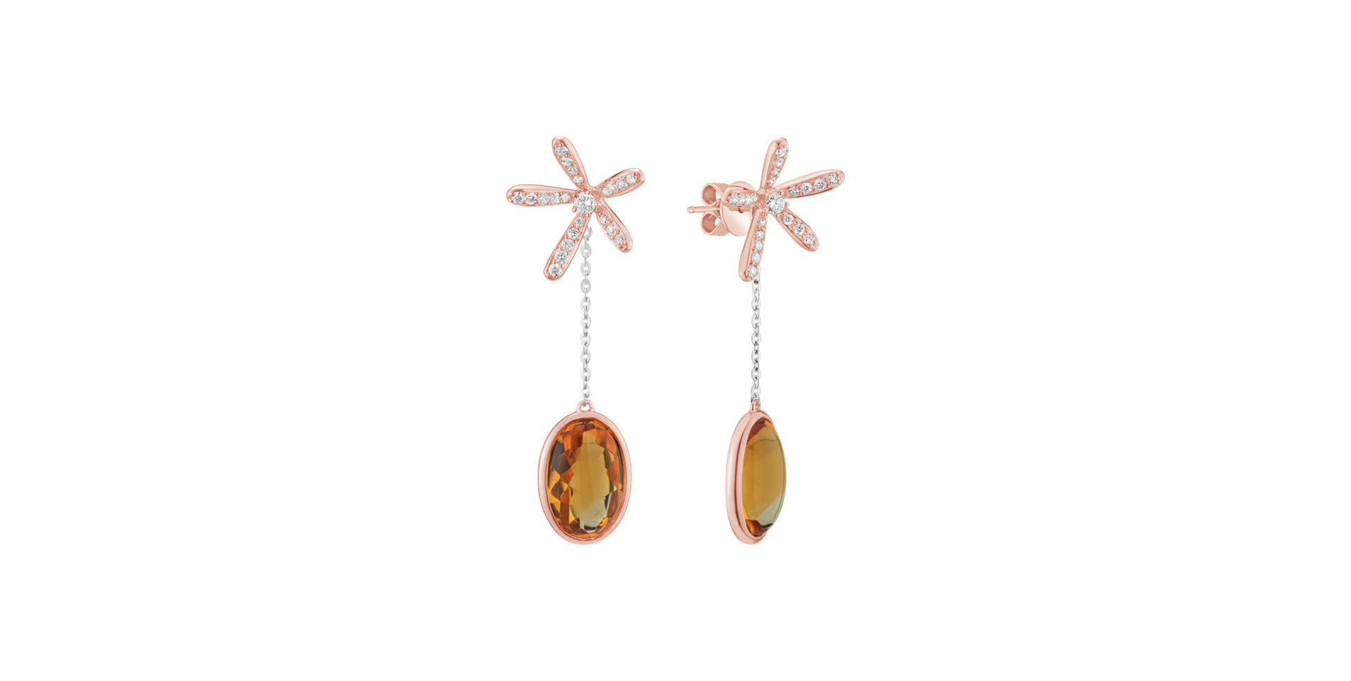 Diamond earrings with Citríne Kornelios