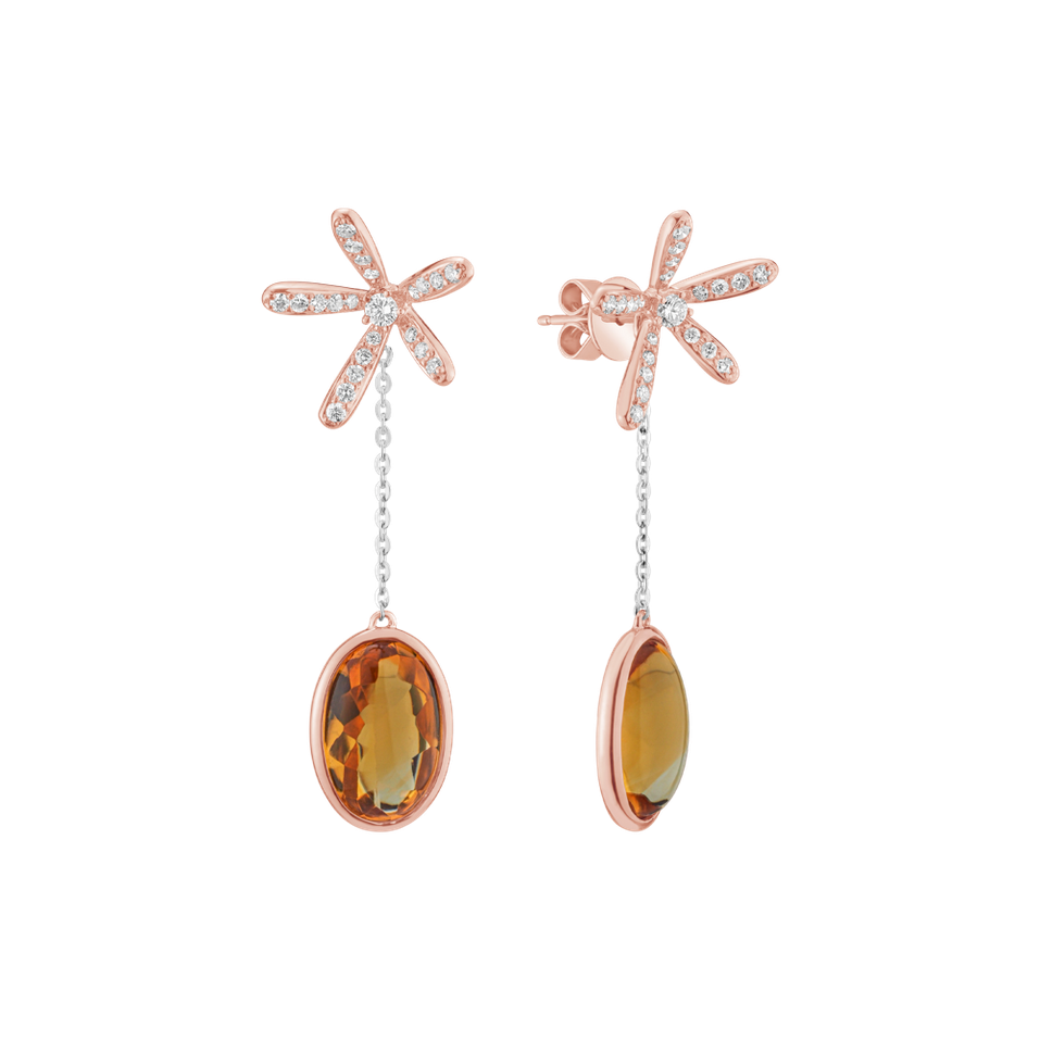 Diamond earrings with Citríne Kornelios