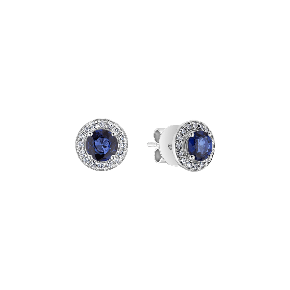 Diamond earrings with Sapphire Sparkling Rain