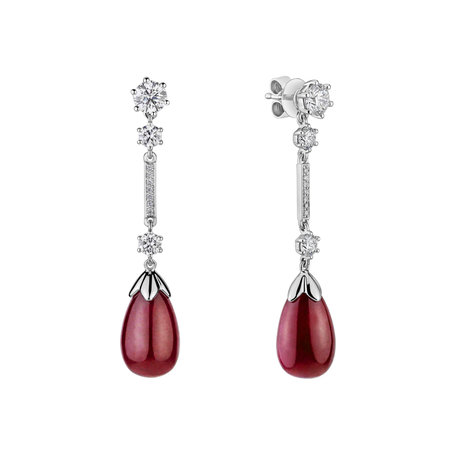 Diamond earrings with Ruby Kingdom of Sadness