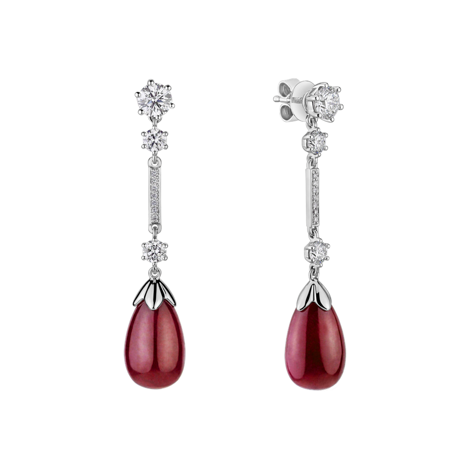 Diamond earrings with Ruby Kingdom of Sadness