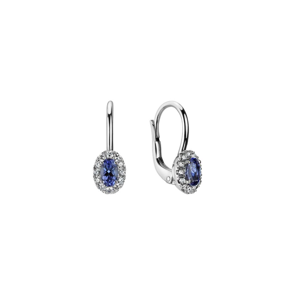 14ct white gold diamond earrings with Tanzanite Imperial Allegory