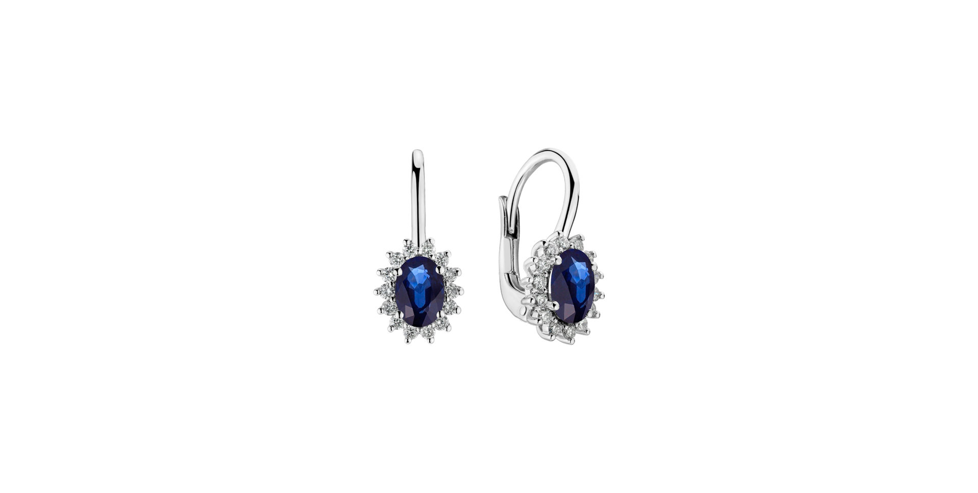 Diamond earrings with Sapphire Princess Sparkle