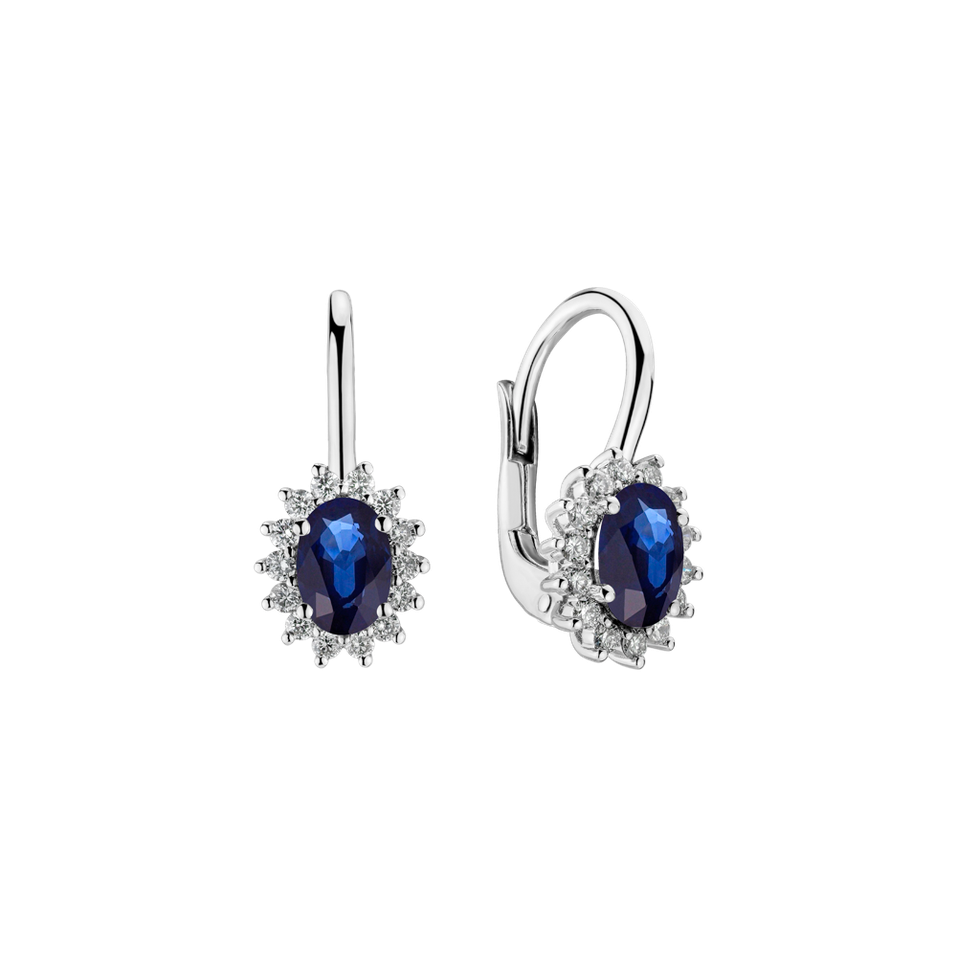 Diamond earrings with Sapphire Princess Sparkle