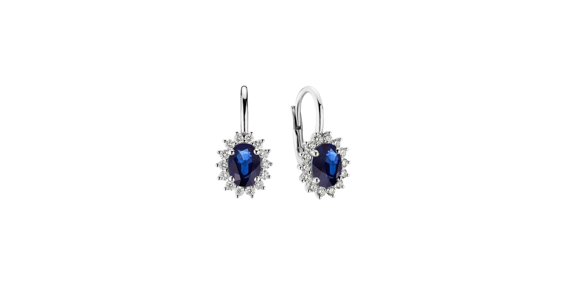 Diamond earrings with Sapphire Princess Sparkle