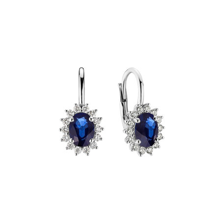 Diamond earrings with Sapphire Princess Sparkle