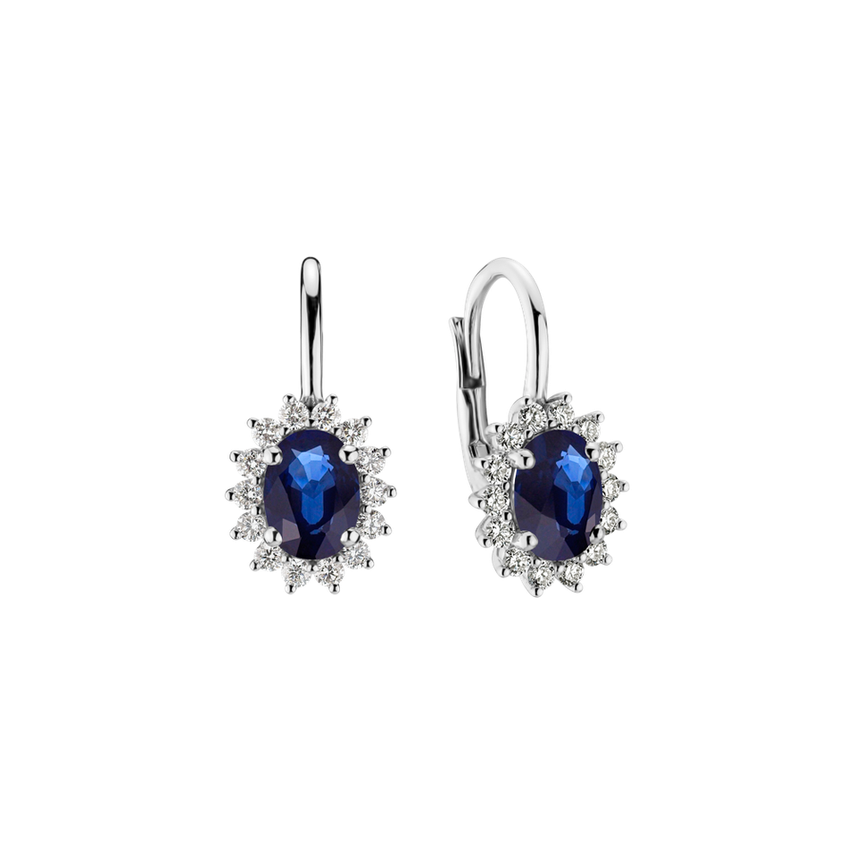 Diamond earrings with Sapphire Princess Sparkle