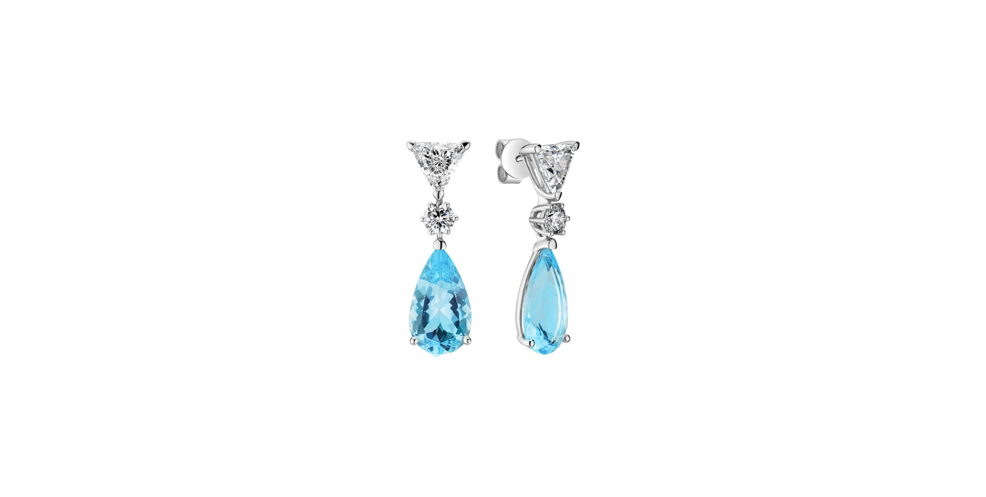 Diamond earrings with Aquamarine Aquamarine Tears