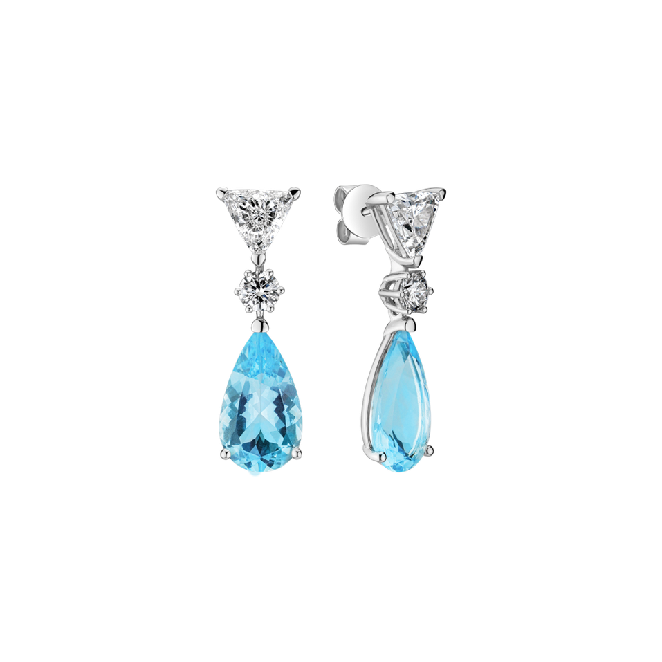 Diamond earrings with Aquamarine Aquamarine Tears