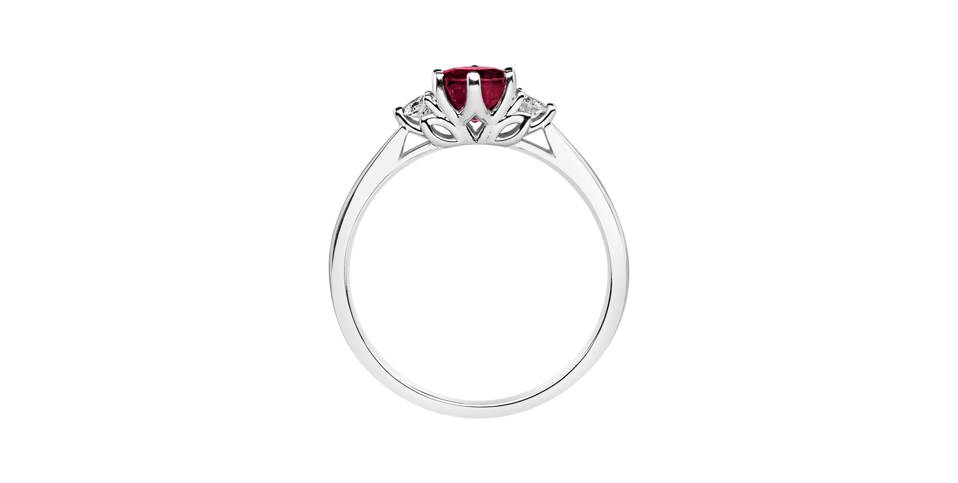 Diamond ring with Ruby Midnight Serenity