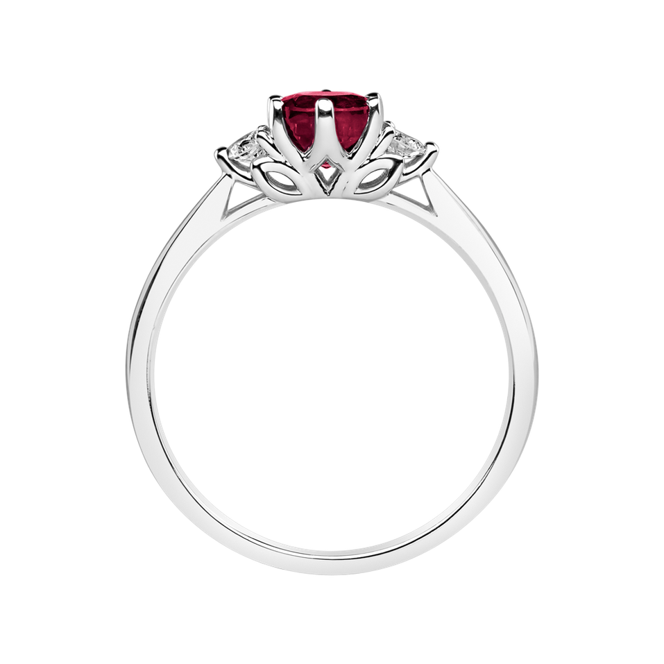 Diamond ring with Ruby Midnight Serenity