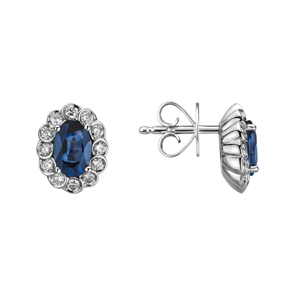 Diamond earrings with Sapphire Princess