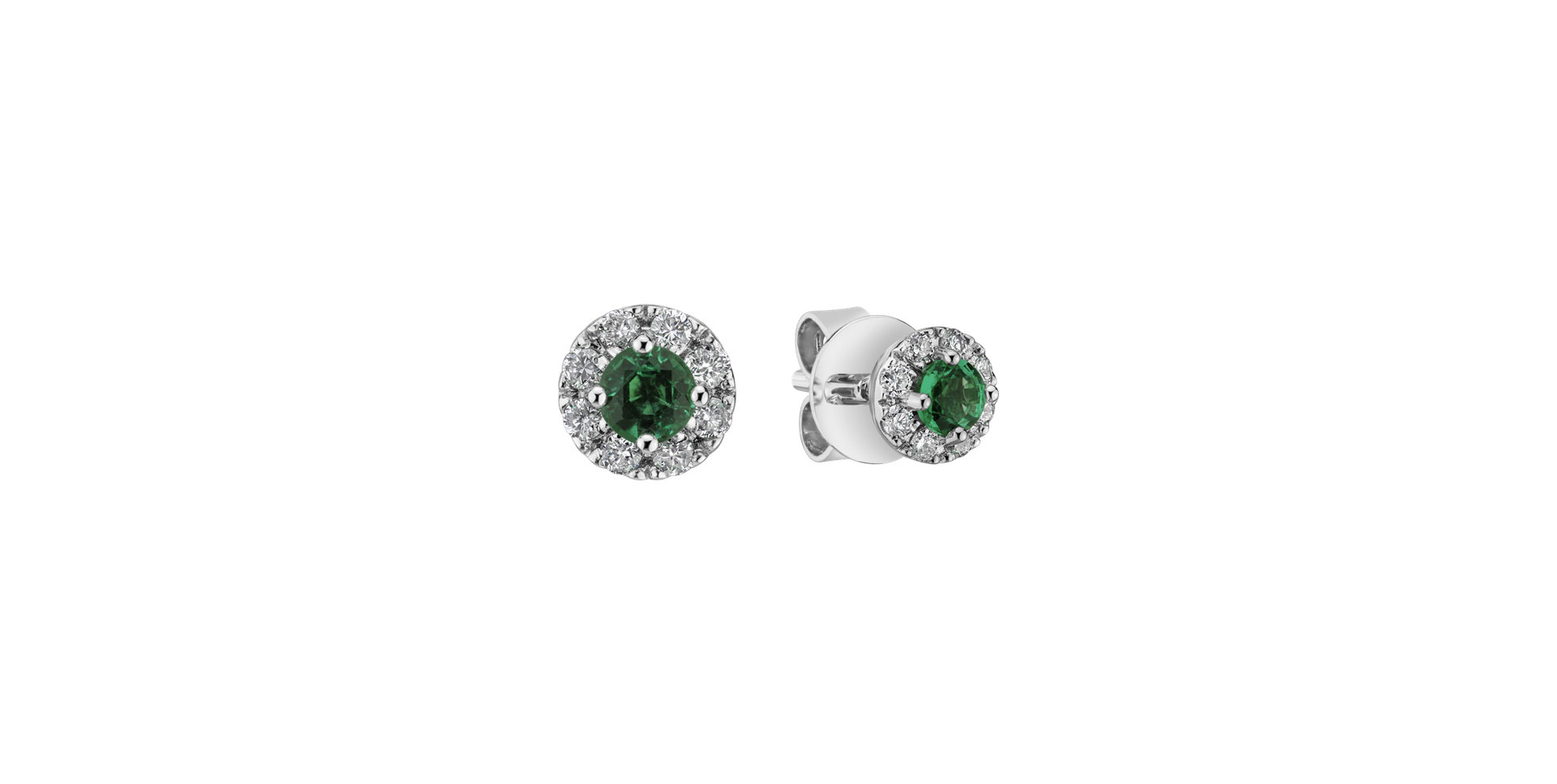 Diamond earrings with Emerald Everyday Glow