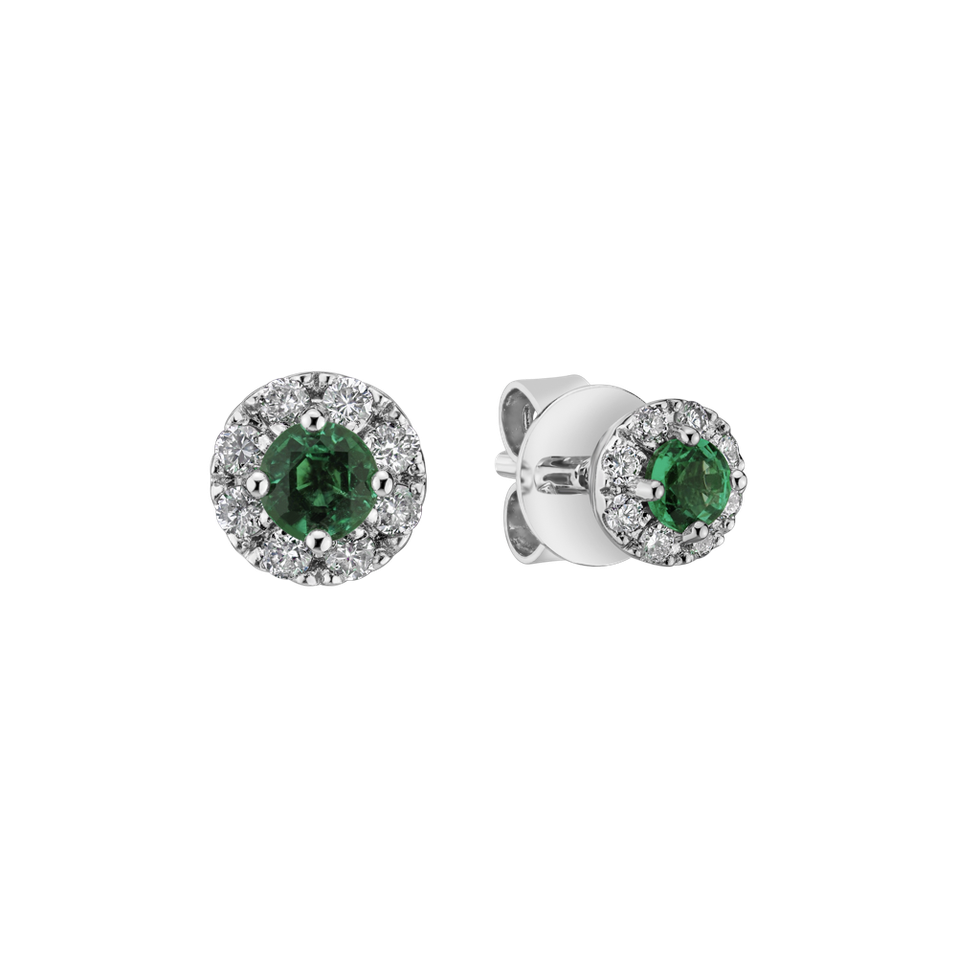 Diamond earrings with Emerald Everyday Glow