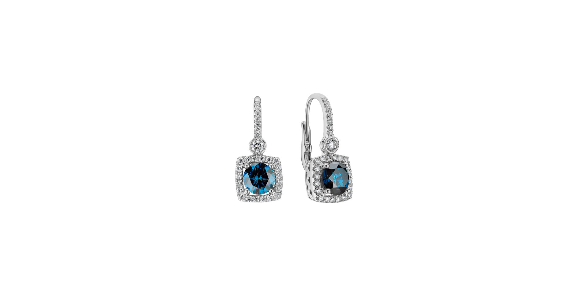 Earrings with blue and white diamonds Rossiel