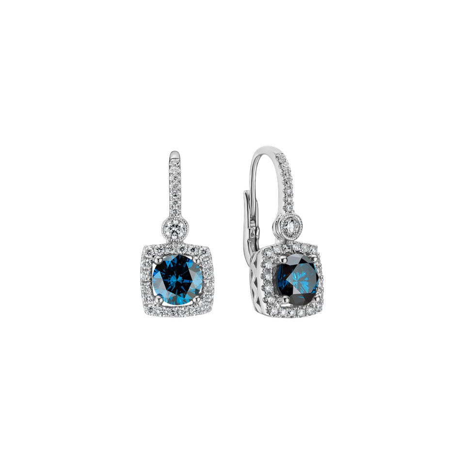 Earrings with blue and white diamonds Rossiel