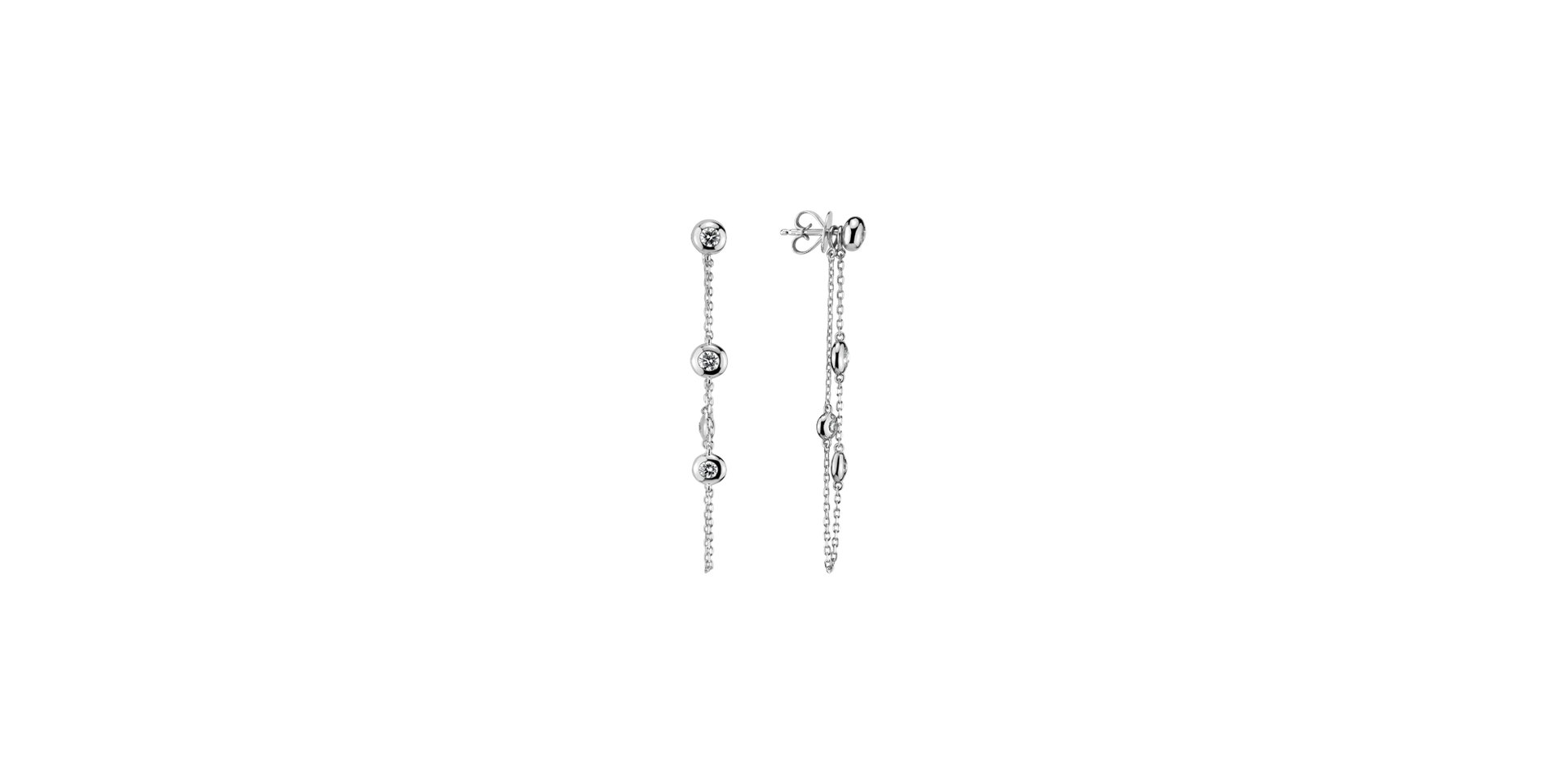 14ct white gold diamond earrings Diamond earrings Drops Waterfall