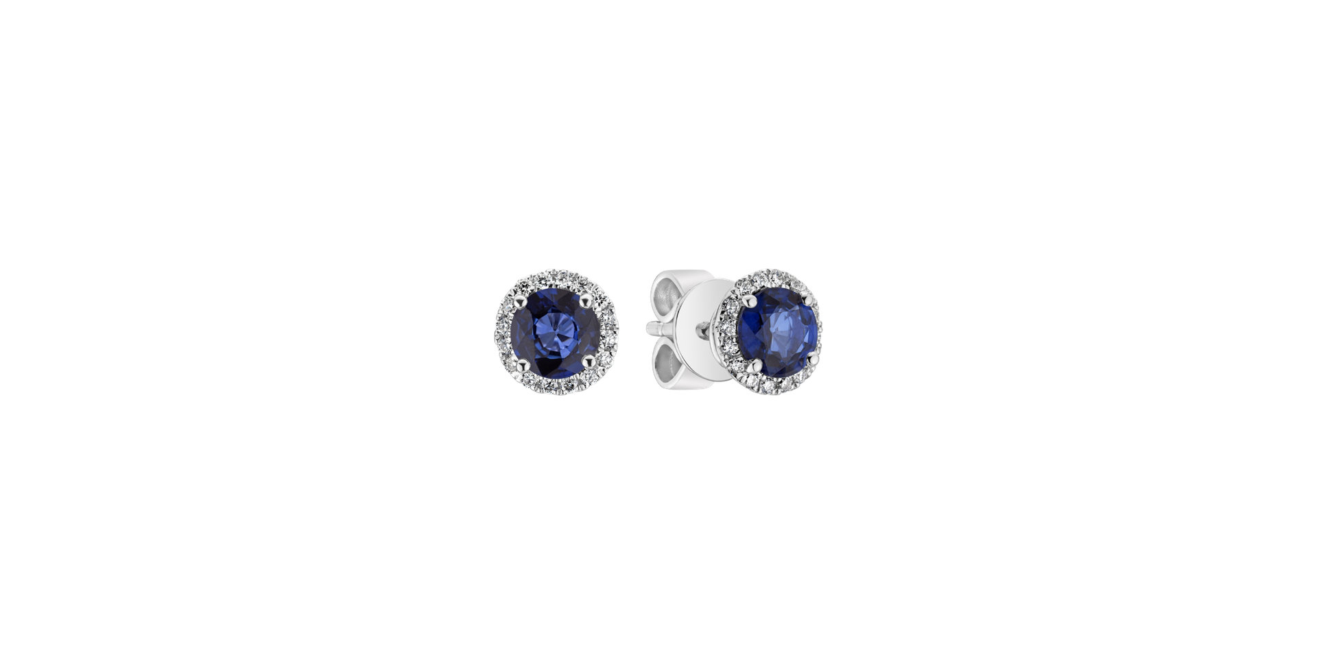 Diamond earrings with Sapphire Rimmon