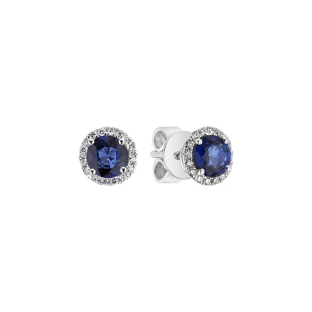 Diamond earrings with Sapphire Rimmon