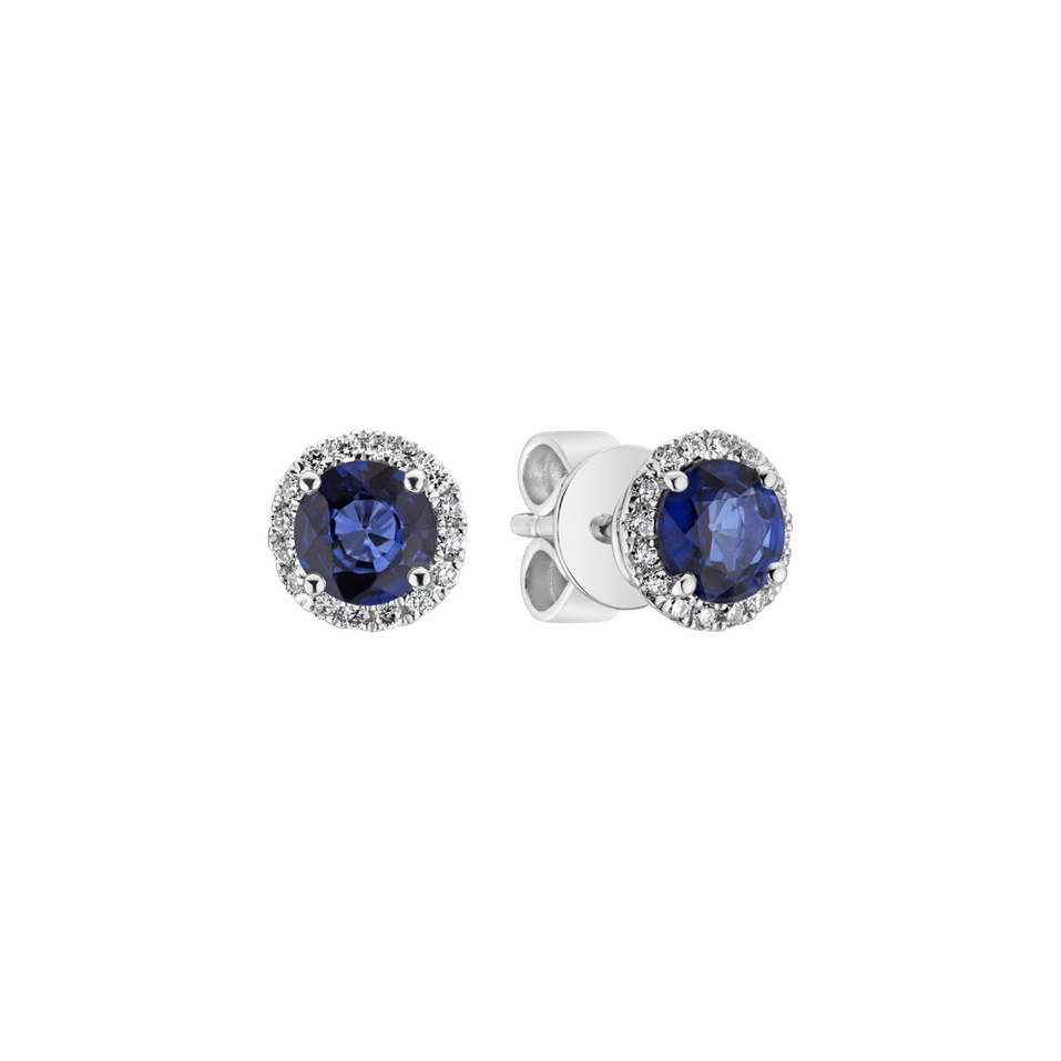 Diamond earrings with Sapphire Rimmon
