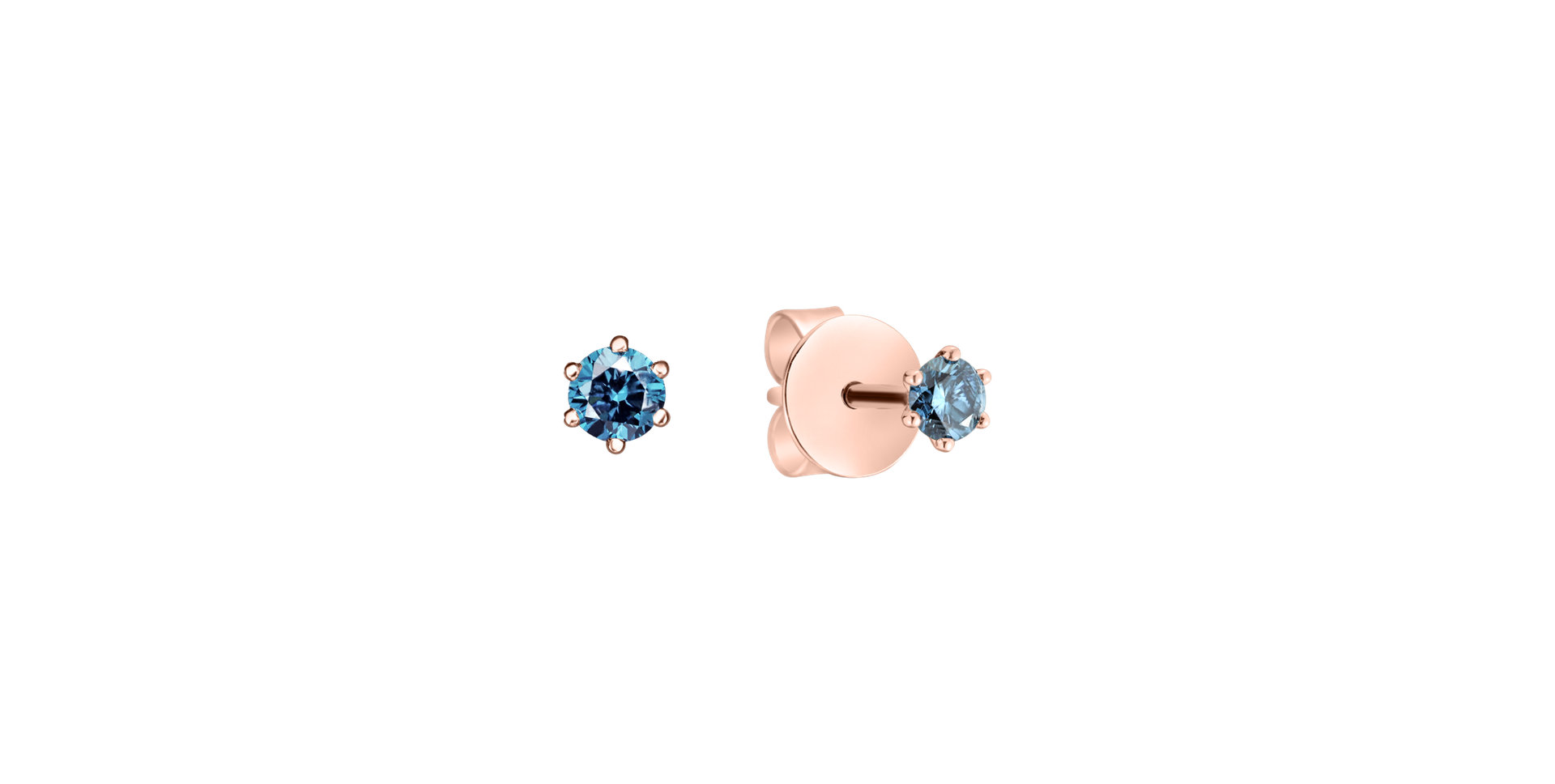 14ct rose gold diamond earrings Vesper Romance