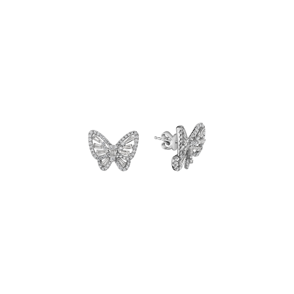 18ct white gold diamond earrings Butterfly Reflection